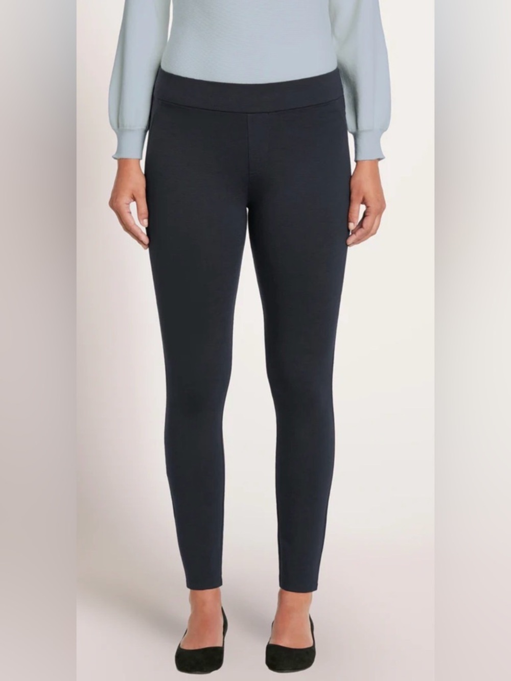 Matty M Navy Ponte Pull On Stretch Leggings